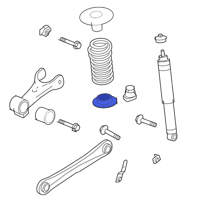 2005-2014 Ford Mustang Rear Lower Suspension Spring Insulators - Pair