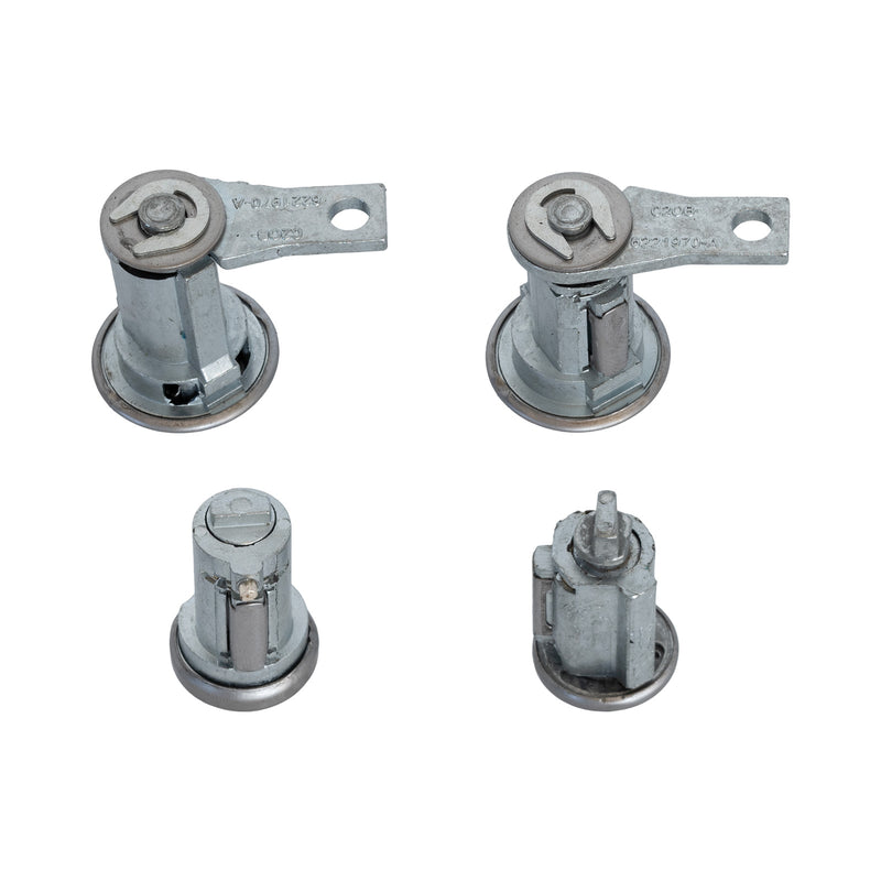 1965-1966 Ford Mustang Polished Stainless Ignition Doors Trunk Lock Set Keys