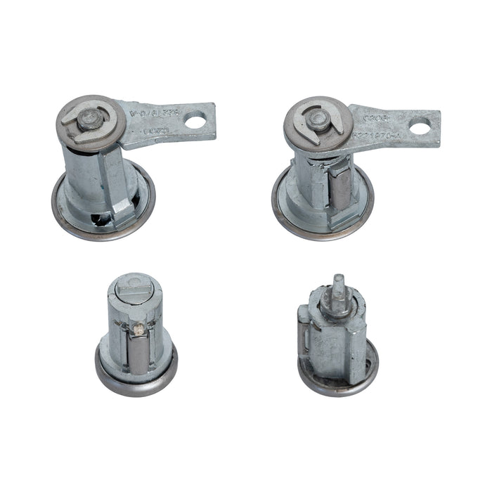 1965-1966 Ford Mustang Polished Stainless Ignition Doors Trunk Lock Set Keys