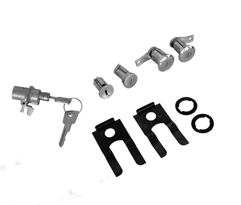 1964.5-1965 Ford Mustang One-Key Ignition Door Trunk & Glove Box Lock Cylinders 5pc Set