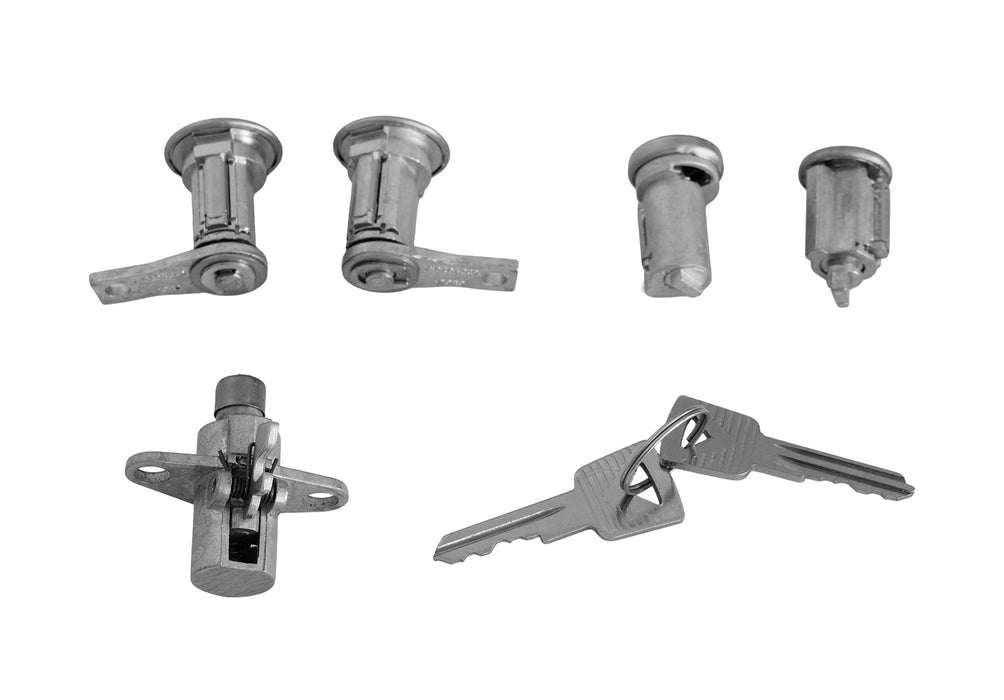1964.5-1965 Ford Mustang One-Key Ignition Door Trunk & Glove Box Lock Cylinders 5pc Set