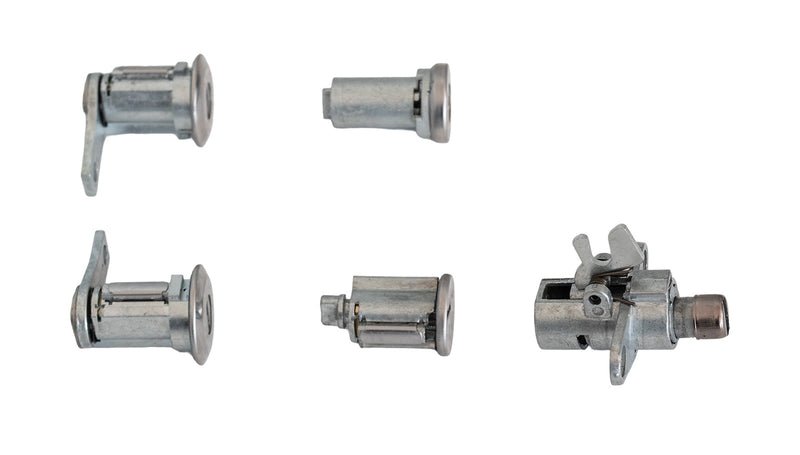 1964.5-1965 Ford Mustang One-Key Ignition Door Trunk & Glove Box Lock Cylinders 5pc Set