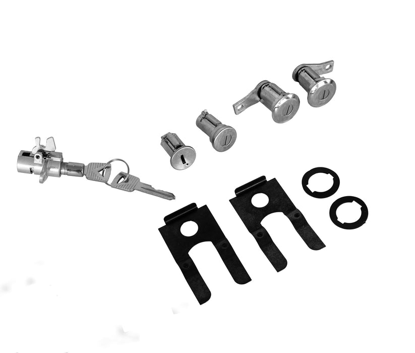 1965-1966 Ford Mustang One-Key Ignition Door Trunk & Glove Box Lock Cylinders 5pc Set