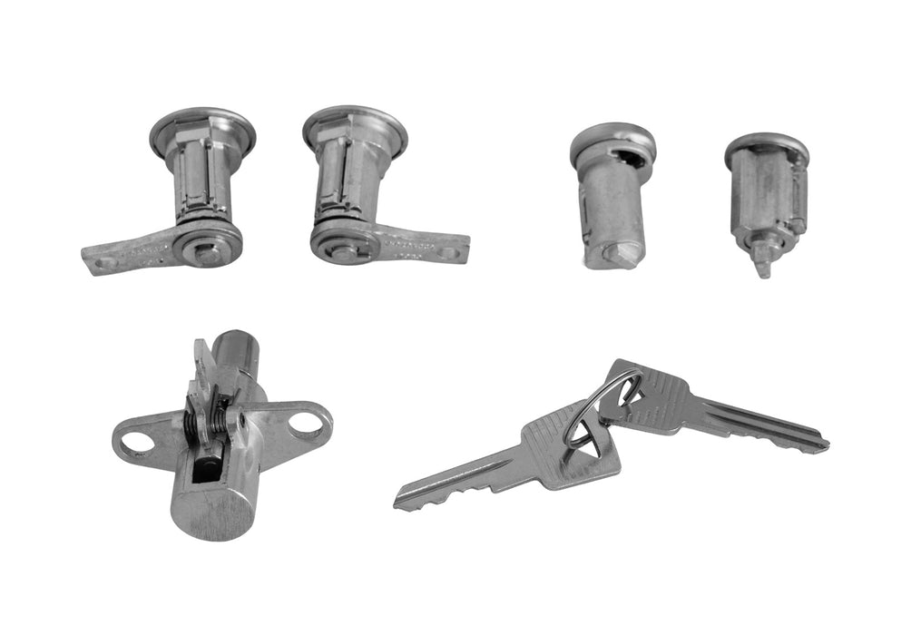 1965-1966 Ford Mustang One-Key Ignition Door Trunk & Glove Box Lock Cylinders 5pc Set