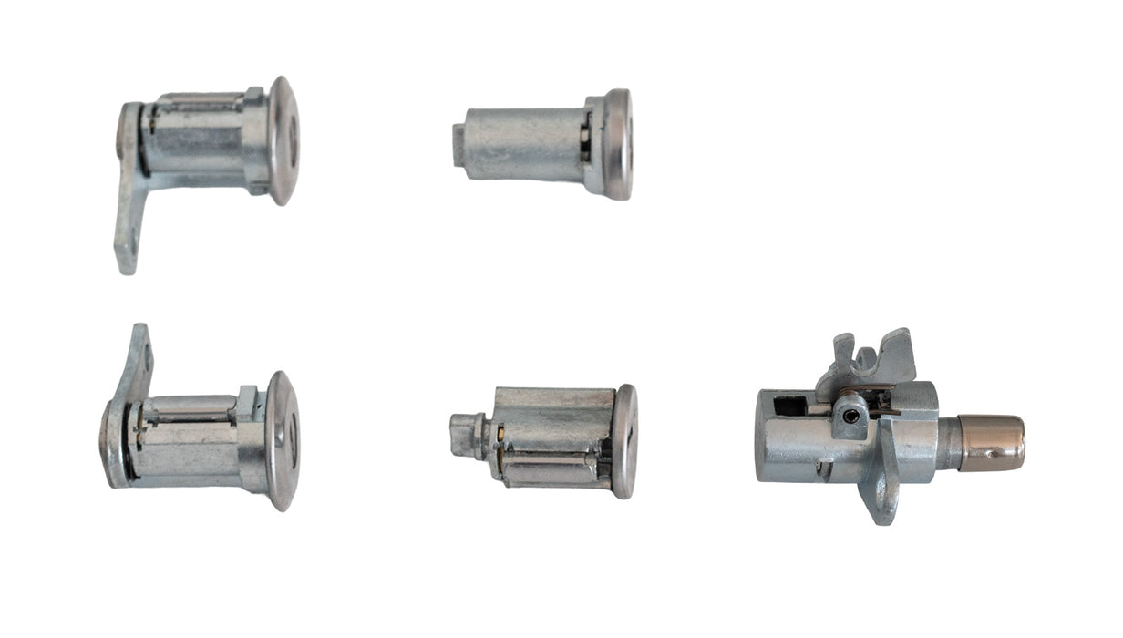 1965-1966 Ford Mustang One-Key Ignition Door Trunk & Glove Box Lock Cylinders 5pc Set