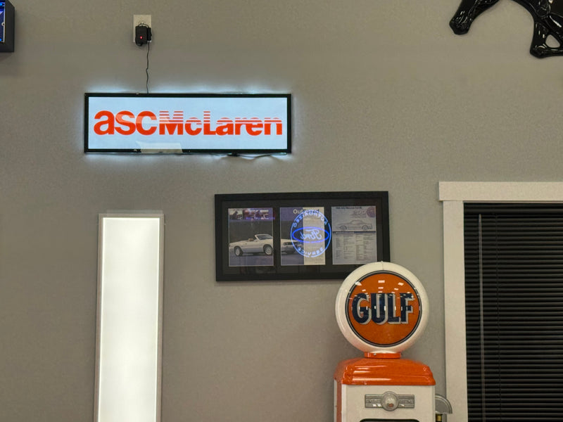 ASC McLaren Large LED Light Up Garage Man Cave Wall Sign 38" x 11" Capri Mustang