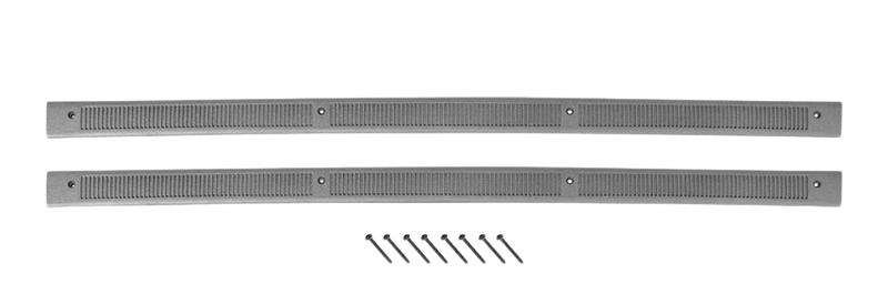 1987-1993 Mustang Bottom Door Sill Step Plates in Smoke Grey Pair LH RH w Screws