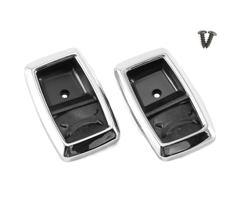 1979-1993 Ford Mustang Chrome Inside Interior Door Handle Pull Trim Bezels w/ Hardware