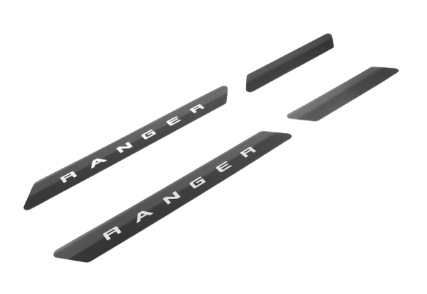 2019-2025 Ford Ranger Supercrew OEM Black Platinum Stainless Door Sill Plates