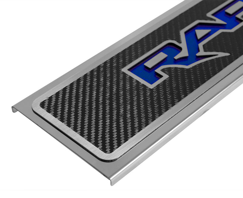 2017-2020 Ford Raptor Carbon Fiber Blue Light Up Front Door Sills 2Pc