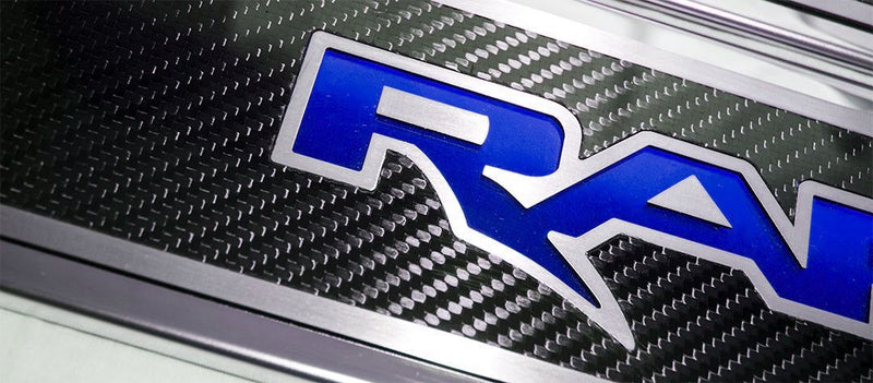2017-2020 Ford Raptor Carbon Fiber Blue Light Up Front Door Sills 2Pc