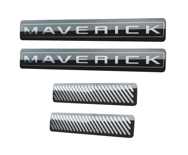 2022-2026 Maverick Genuine Ford OEM 4pc Sill Step Plates Black Stainless Steel