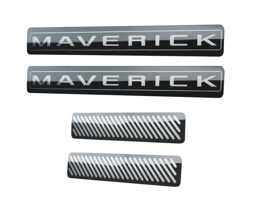 2022-2024 Maverick Genuine Ford OEM 4pc Sill Step Plates Black Stainless Steel