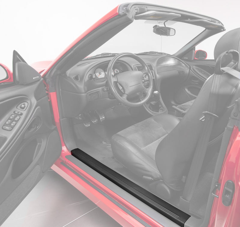 1994-2004 Ford Mustang & Cobra Bottom Door Sill Step Plates Black Pair LH RH