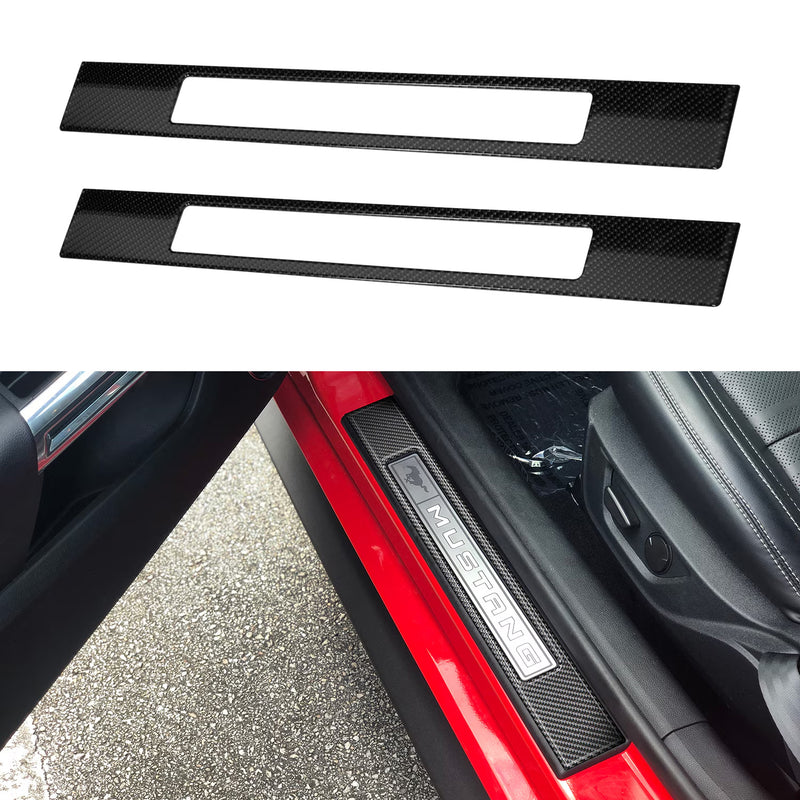 2015-2026 Mustang OEM VPR3Z-99132A08-A Carbon Fiber Door Sill Plate Accents Pair