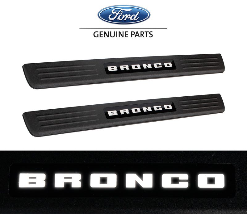 2023-2026 Ford Bronco OEM VN2DZ-99132A08-A LED Light Up Door Sill Plates Pair