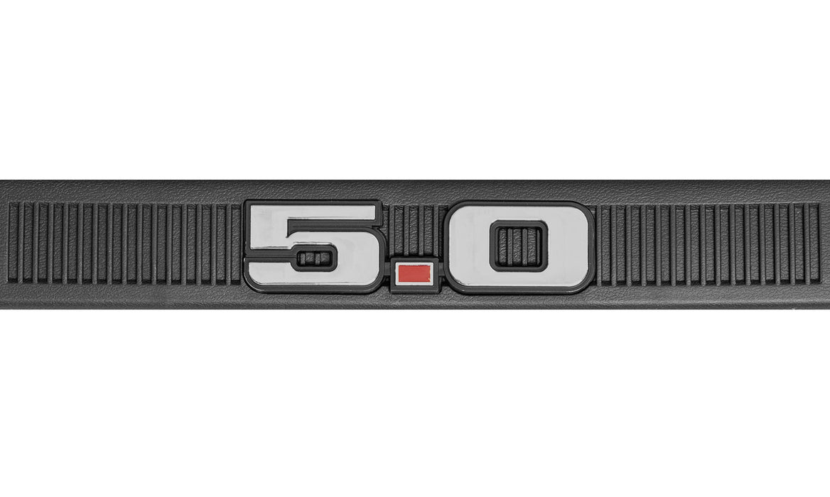 1979-1993 Mustang Bottom Door Sill Step Plates Black w/ 5.0 Emblem & Hardware Pair LH RH