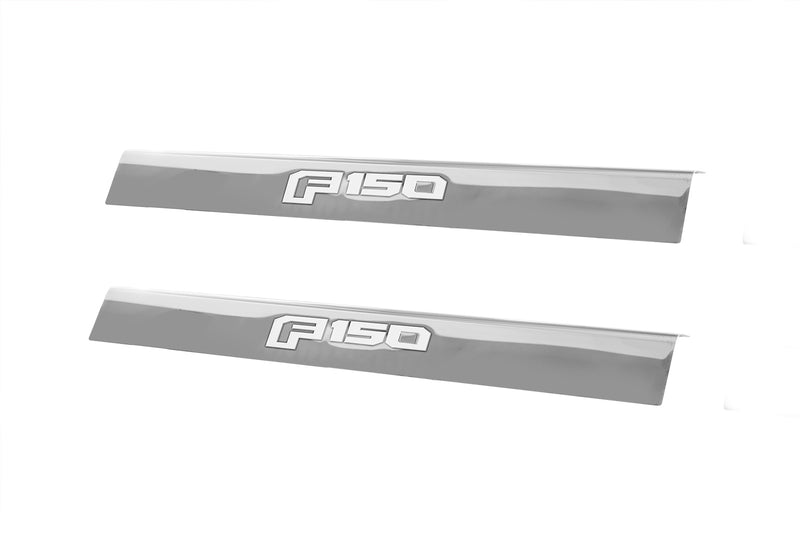 2015-2020 Ford F150 OEM Polished Stainless Bottom Door Step Sill Plates Pair
