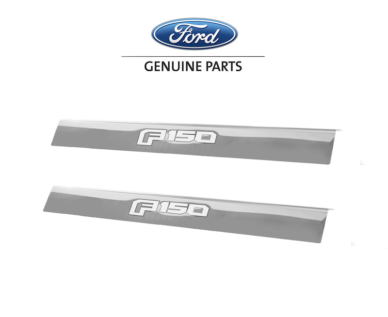 2015-2020 Ford F150 OEM Polished Stainless Bottom Door Step Sill Plates Pair