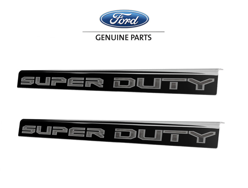 2017-2022 Super Duty 2-Door Black Platinum Stainless Door Step Sill Plates Pair