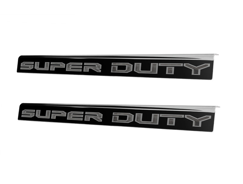 2017-2022 Super Duty 2-Door Black Platinum Stainless Door Step Sill Plates Pair