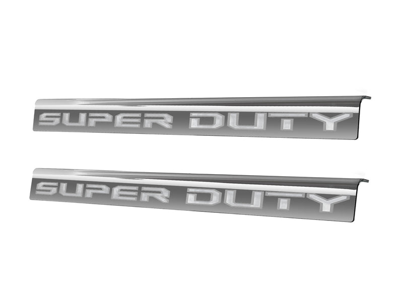 2017-2022 Super Duty 2-Door OEM Polished Stainless Door Step Sill Plates Pair