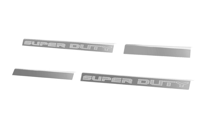 2017-2022 Super Duty Crew Cab OEM Polished Stainless 4pc Door Step Sill Plates