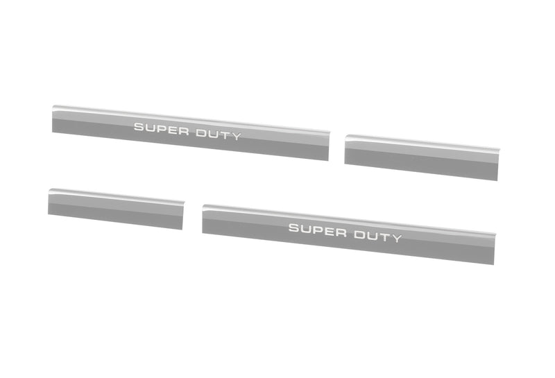 1999-2016 Super Duty Crew Cab Polished Stainless 4pc Door Step Sill Plates Pair