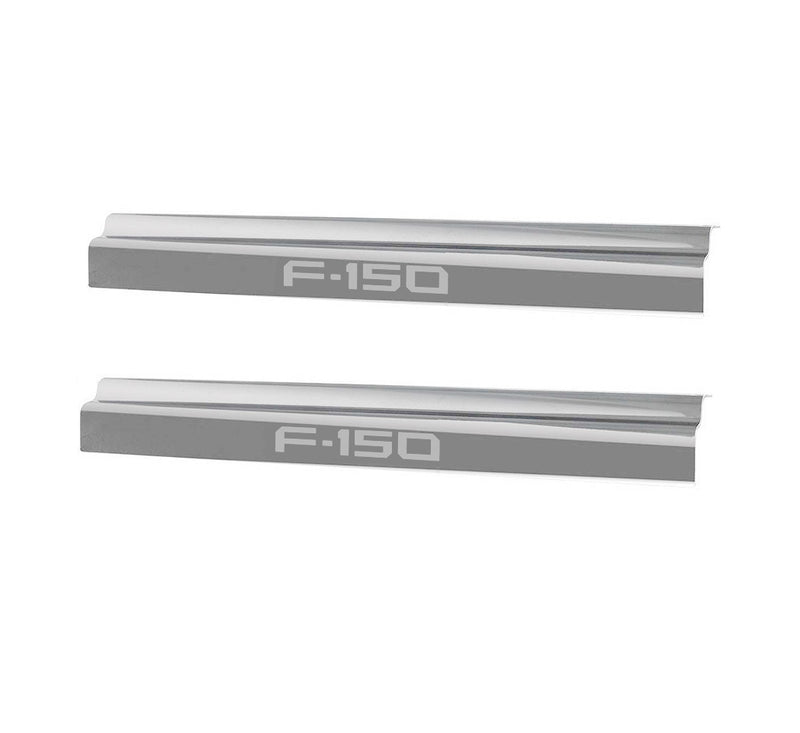 2021-2025 F150 SuperCab Polished Stainless Bottom Door Step Sill Plates Pair