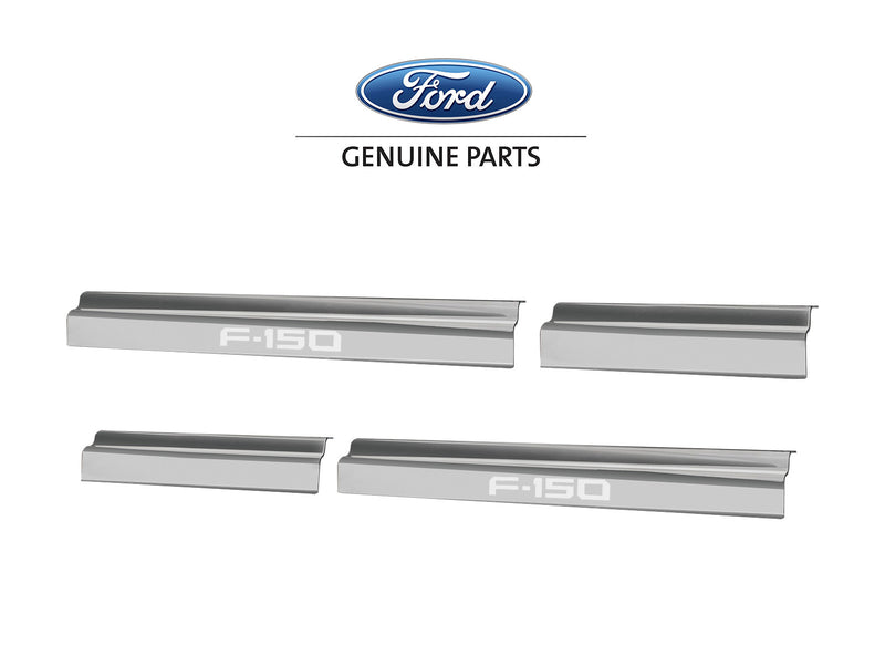 2021-2025 Ford F150 SuperCrew OEM Polished Stainless 4pc Door Step Sill Plates