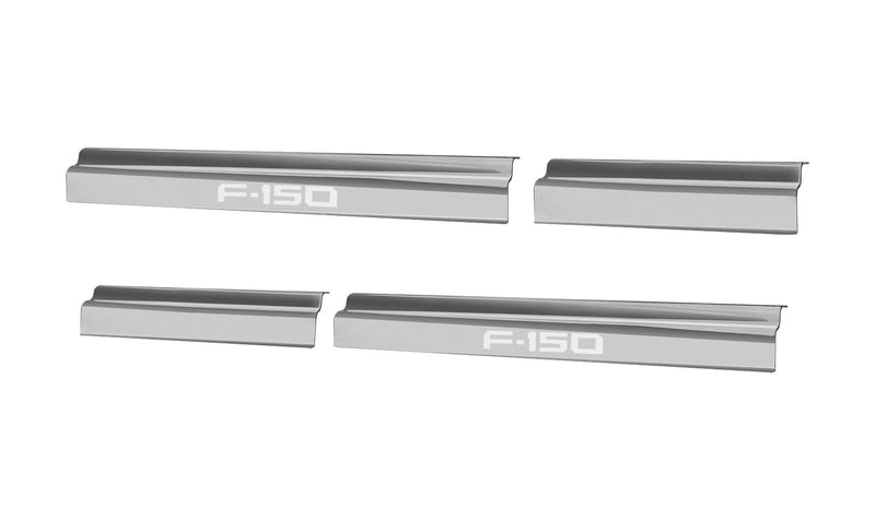 2021-2025 Ford F150 SuperCrew OEM Polished Stainless 4pc Door Step Sill Plates