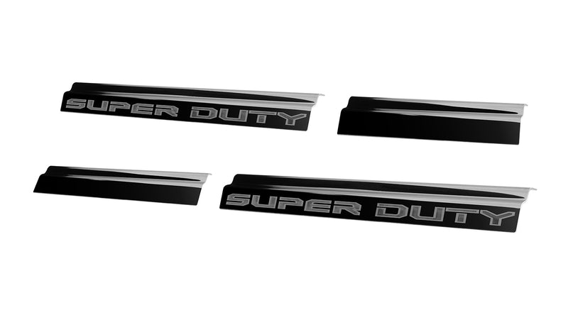 2023-2025 Ford Super Duty Crew Cab OEM Black Platinum 4pc Door Step Sill Plates