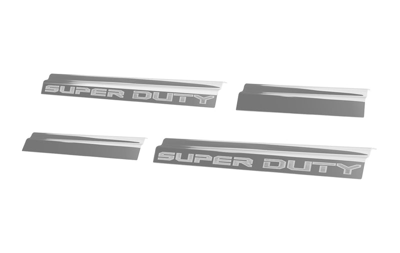 2023-2025 Super Duty Crew Cab OEM Polished Stainless 4pc Door Step Sill Plates