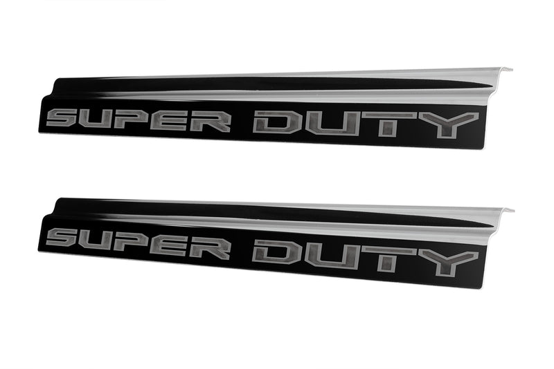 2023-2025 Ford Super Duty 2-Door OEM Black Platinum Door Step Sill Plates Pair