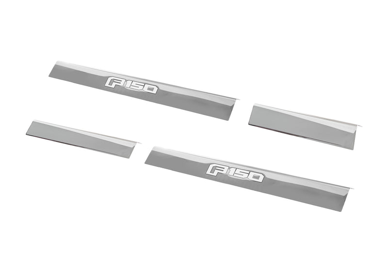 2015-2020 Ford F150 OEM Polished Stainless 4pc Bottom Door Step Sill Plates