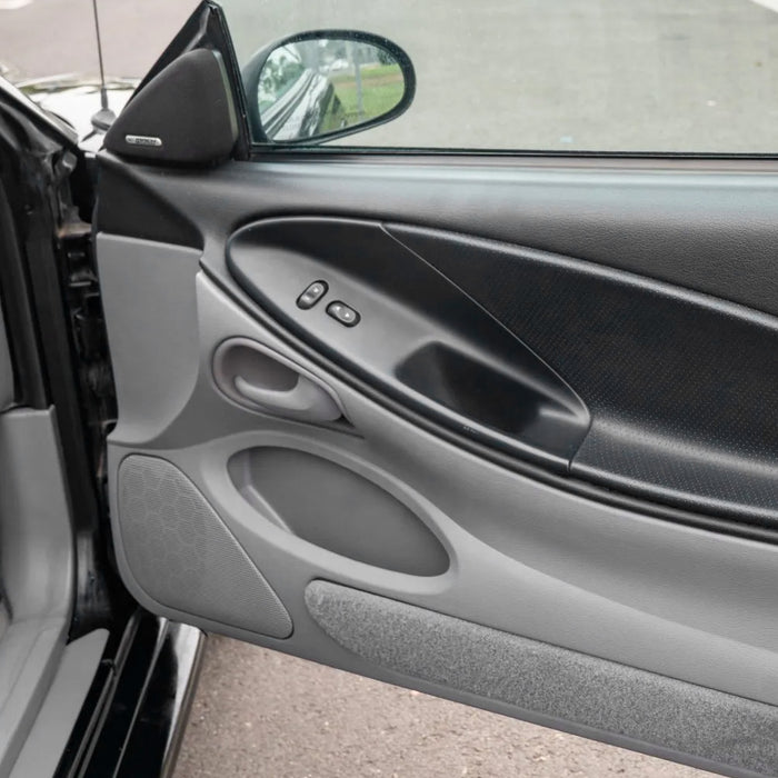 1994-2004 Mustang & Cobra Converible Black Door Window Insert Panel Switch Housings Pair