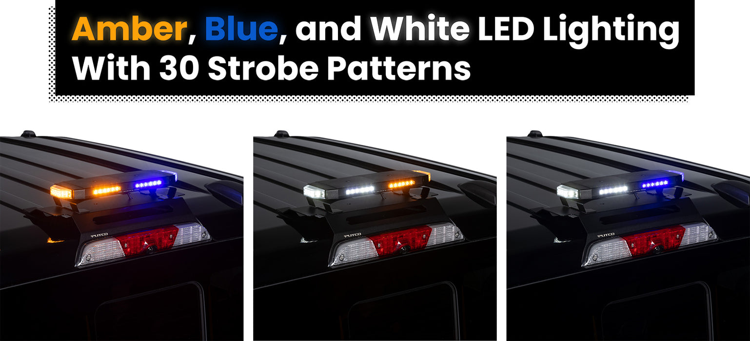 2015-2025 F-150 Putco 16" Hornet Roof Cab Strobe Amber Blue & White LED Lightbar