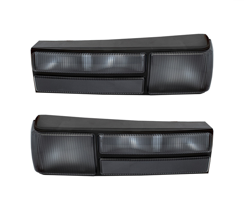 1983-1993 Ford Mustang LX Light Smoked Complete Taillights w/ Housings, LH RH Pair