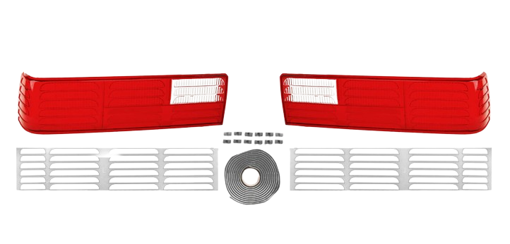 1987-1993 Mustang GT Taillight Lenses w/ Sealer, Clips, & Paint Mask