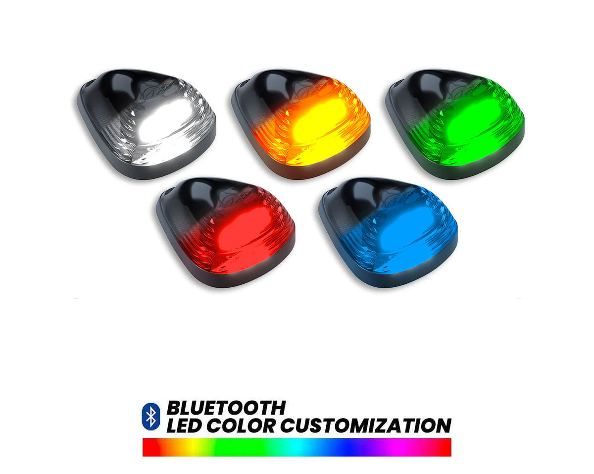 1999-2016 Ford Super Duty Bluetooth RGB LED Cab Roof Lights Smoked Len ...