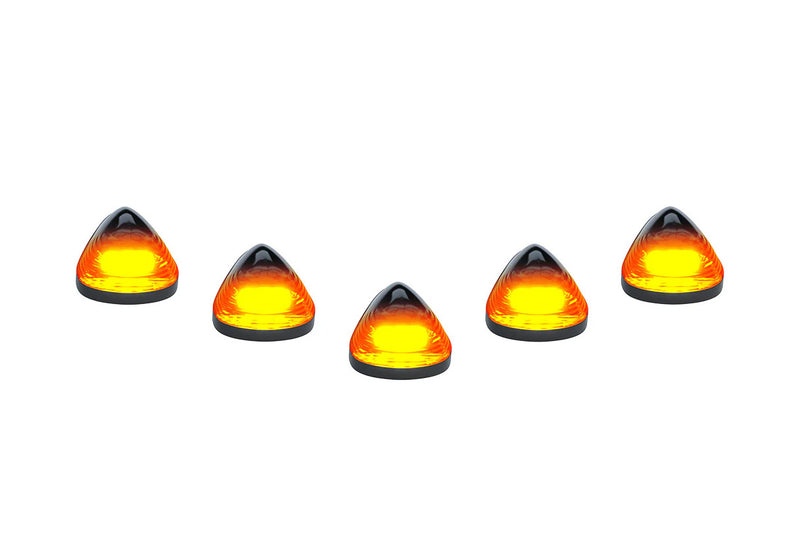 1999-2015 Ford Super Duty Smoked Cab Roof Lights w Amber LED Bulbs & Wiring