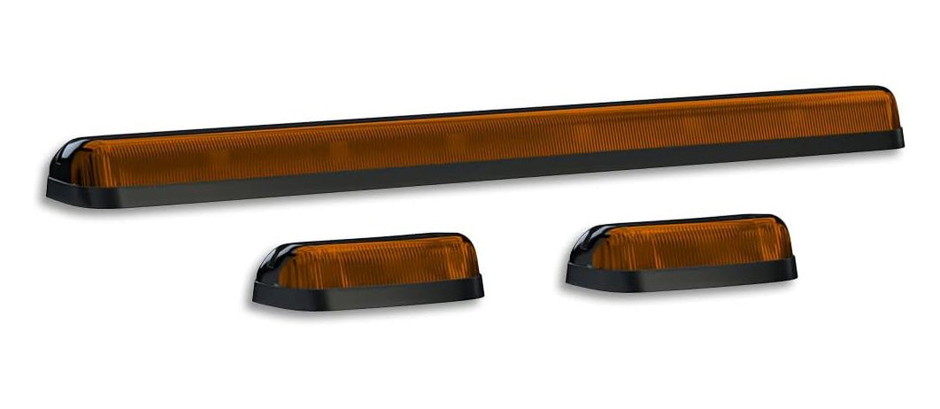 2007-2013 Chevy Silverado GMC Sierra Smoke Cab Roof Lights w/ Amber LEDs