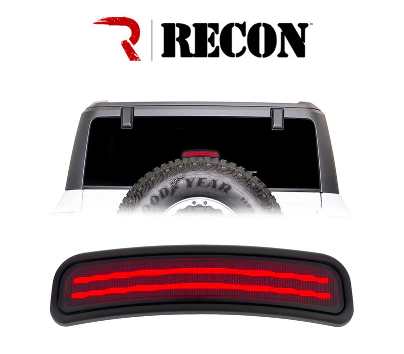 2021-2026 Ford Bronco RECON Smoked Rear Third 3rd Brake Light Lens w/ Red LEDs