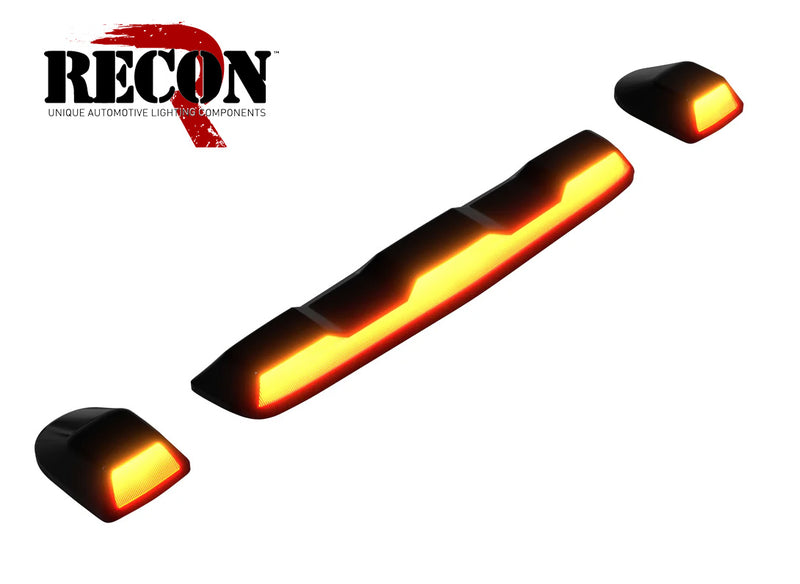 2020-2024 Chevrolet SIlverado GMC Sierra Recon 3pc Amber OLED Cab Roof Lights