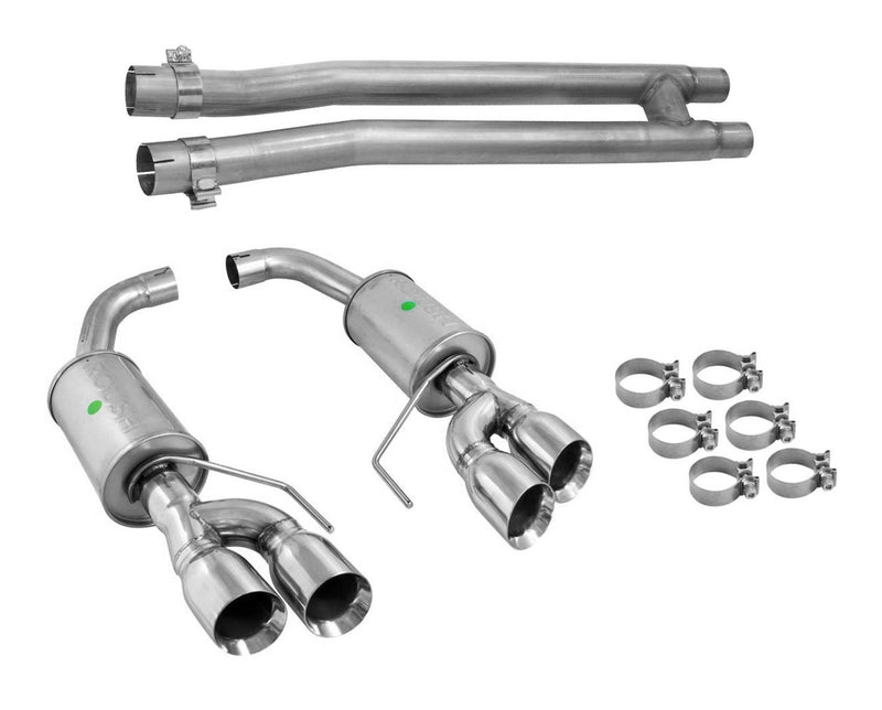 2018-2023 Ford Mustang GT H-Pipe & Roush Axle Back Quad Tip Exhaust System Kit