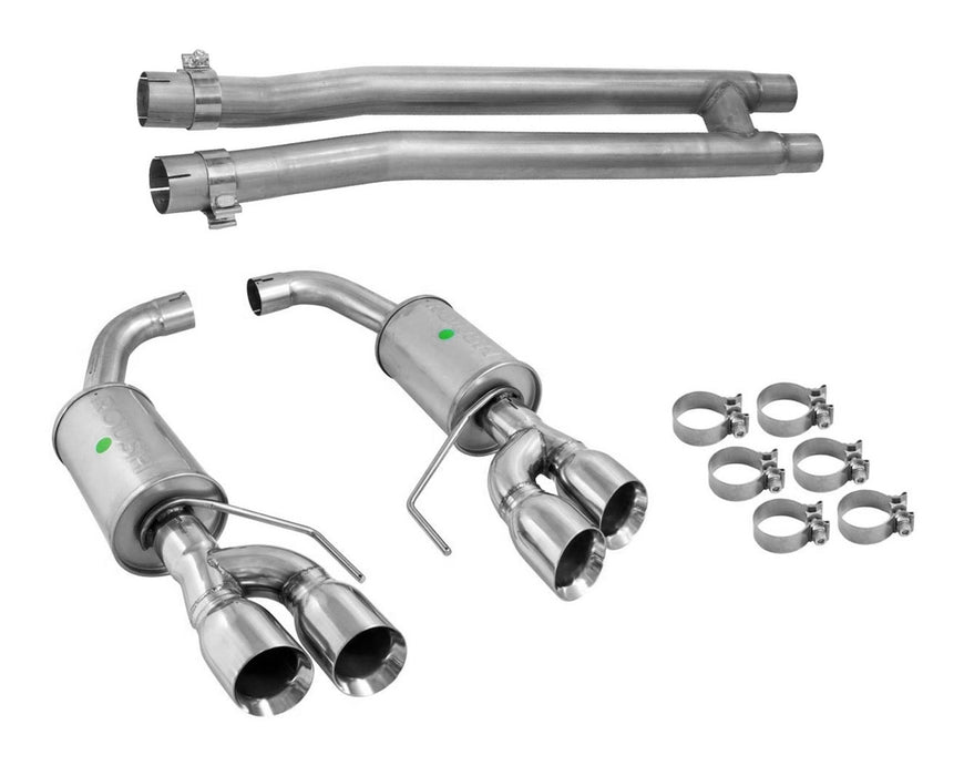 2018-2023 Ford Mustang GT Pypes H-Pipe & Roush Axle Back Quad Tip Exhaust System Kit