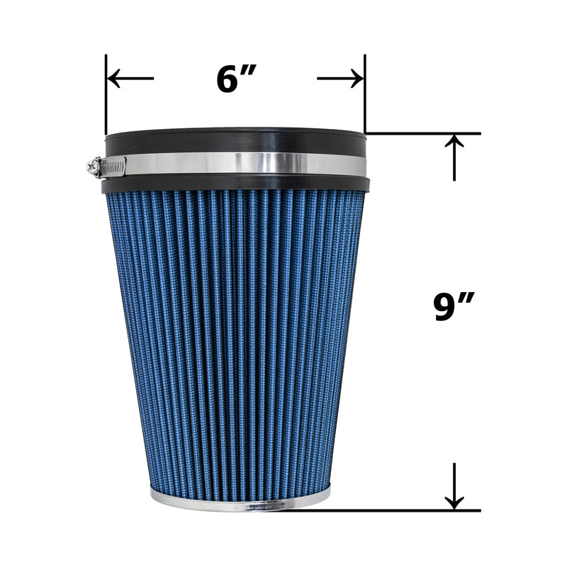 Blue Replacement High-Flow Dry Air Filter for Roush Performance Cold Air Intakes