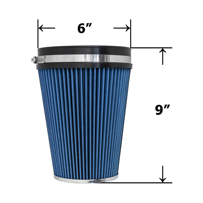 Blue Replacement High-Flow Dry Air Filter for Roush Performance Cold Air Intakes