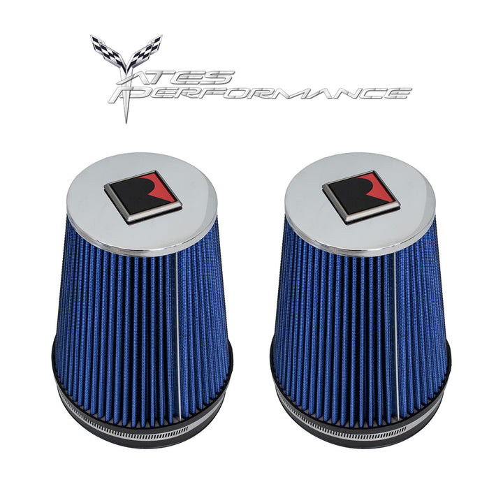 Blue Replacement High-Flow Dry Air Filters (Set of 2) for Roush Performance Cold Air Intakes