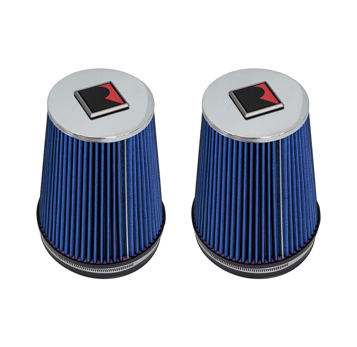Blue Replacement High-Flow Dry Air Filters (Set of 2) for Roush Performance Cold Air Intakes